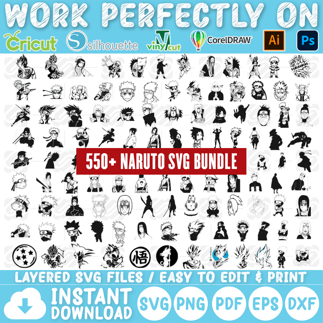 MEGA 550+ Naruto Bundle SVG, Naruto SVG, Naruto Cutfile, Naruto Clipar – SVG  Design Store