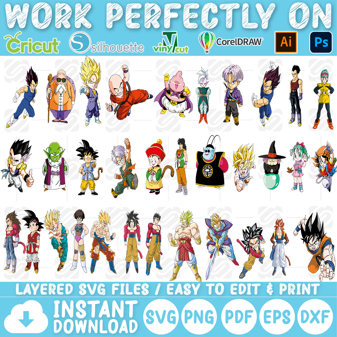 Vector Anime SVG Layered / Pdf / PNG / Ai Editable / Digital 