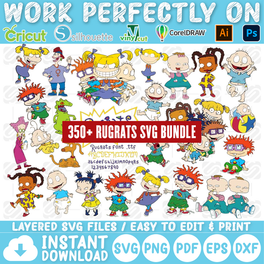 MEGA 350+ Rugrats Bundle SVG, Rugrats SVG, Rugrats Cutfile, Rugrats Clipart, Rugrats Tshirt, Instant Download