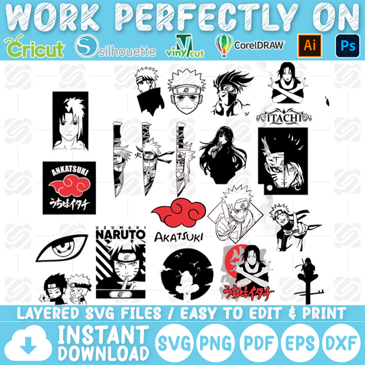 Naruto Bundle SVG, Naruto SVG, Naruto Cutfile, Naruto Clipart, Naruto Tshirt, Instant Download