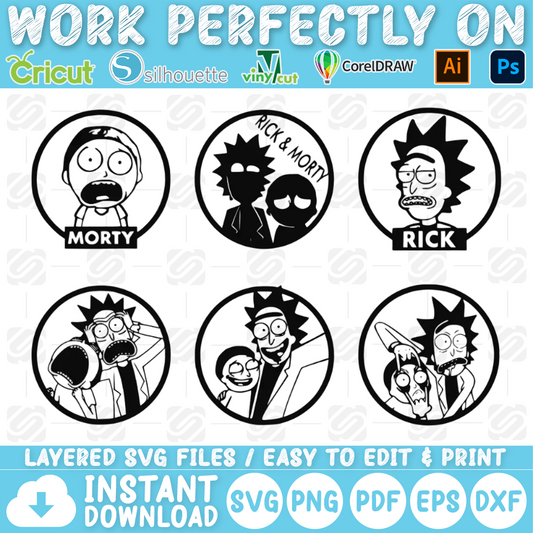 Rick and Morty Bundle SVG, Rick and Morty SVG, Rick and Morty Cutfile, Rick and Morty Clipart, Rick and Morty Tshirt, Instant Download